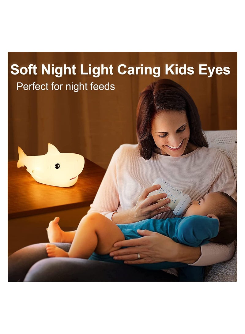 Kids Night Light Lamp for Kids Cute Shark Silicone Baby Night Light Cute Nursery Light Silicone Animal Night Lamp for Baby Room Lights for Bedroom Kawaii Gift for Kids Baby Boy - Image 3