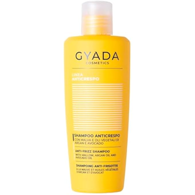 GYADA COSMETICS, Shampoo Anticrespo, per Capelli Sfibrati e con Doppie Punte, ad Azione Condizionante e Disciplinante, Rende i Capelli Morbidi e Setosi, a Base di Olio di Argan, 250ml