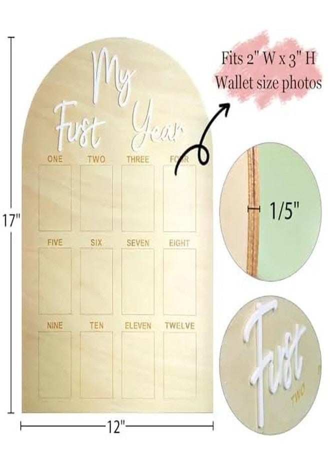 Haoser My First Year Milestone Photo Board 12 Monthly Picture Frame Baby First year Wood Acrylic Sign 1st Birthday Decorations Baby Keepsake Gift|Baby 1st Birthday Party Decorations - Image 2
