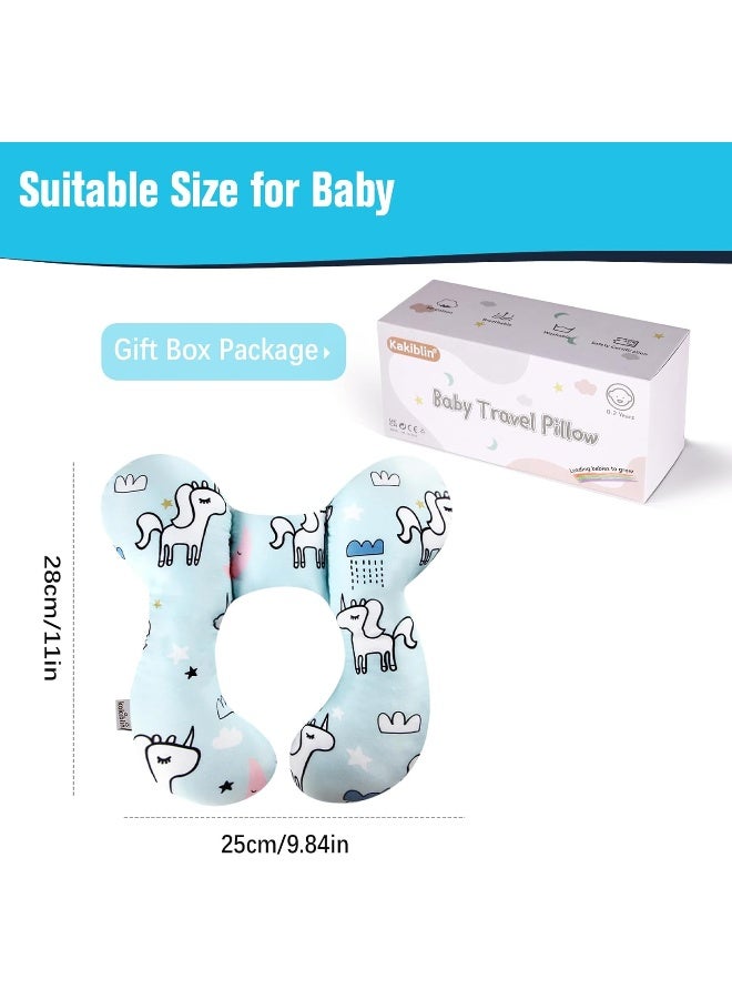 KAKIBLIN Baby Travel Pillow, Baby Support Pillow, Upgraded Baby Neck Pillows for Car Seat Toddler Head and Neck Support Pillow for Car Seat, Pushchair (Unicorn) - Image 5
