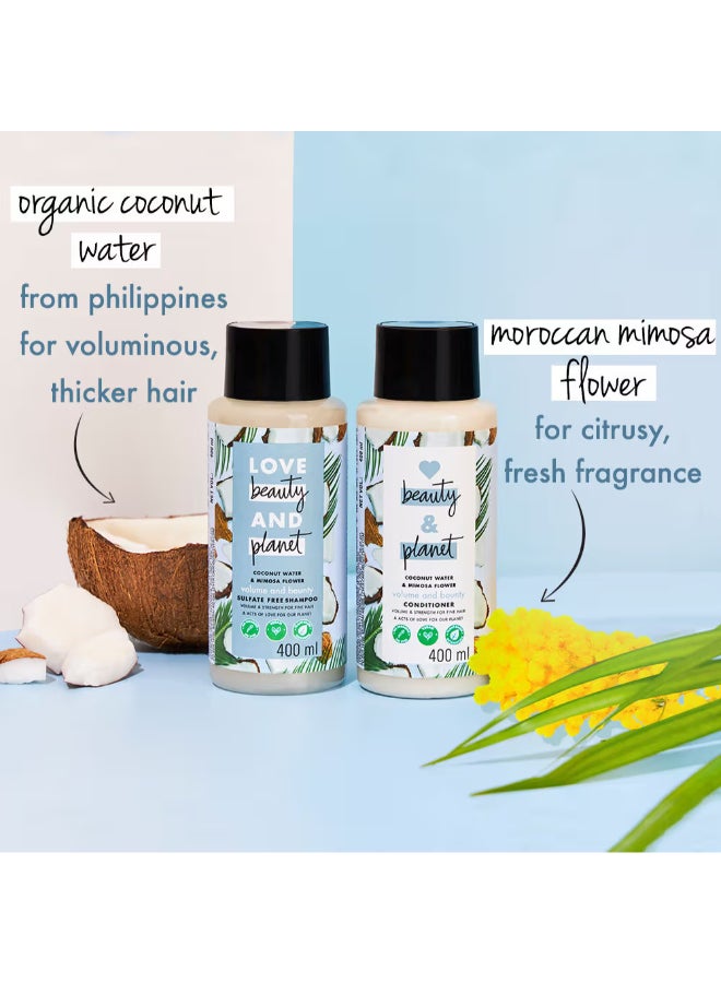 love beauty and planet Volume Bounty Shampoo With Coconut Waterand Mimosa Flower, Sulfate And Paraben Free 200Ml - Image 3