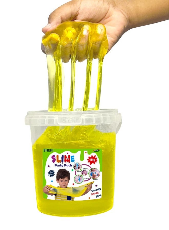 SNEKI (1 Kg Yellow Slime) Fruit Scented Big Slimy Slime Gel Jelly Putty Toy Slime Bucket kit Set Toys for Girls Boys Kids Slime Toy Gift - Image 2