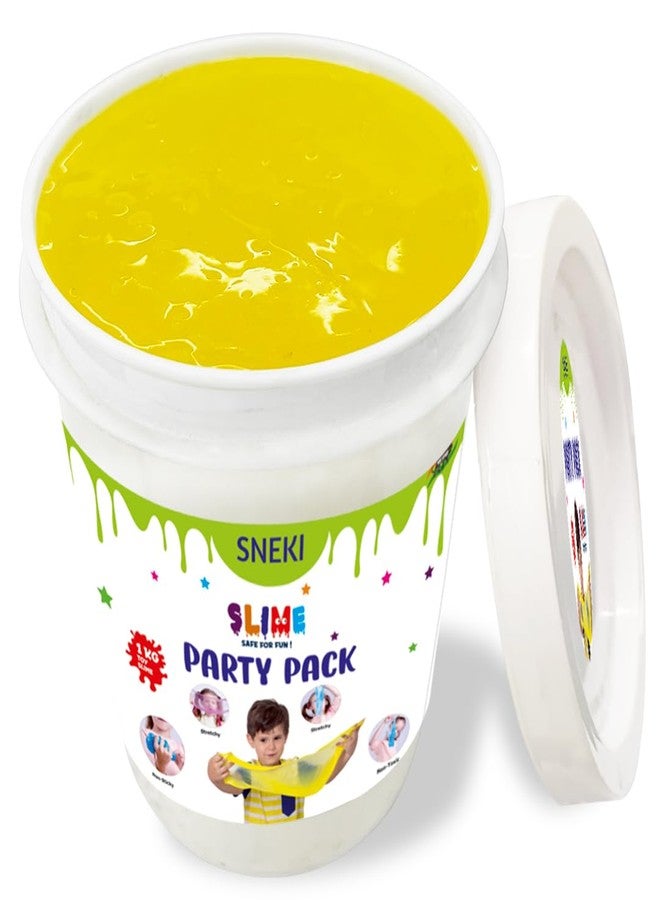 SNEKI (1 Kg Yellow Slime) Fruit Scented Big Slimy Slime Gel Jelly Putty Toy Slime Bucket kit Set Toys for Girls Boys Kids Slime Toy Gift - Image 1
