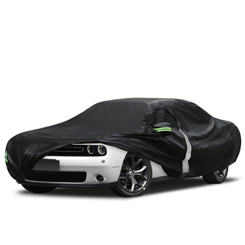 Migaven 6 Layers Car Cover Custom Fit for Dodge Challenger 20082025 Waterproof Full Exterior Cover Rain Sun Protection with Door Zipper Inner Cotton