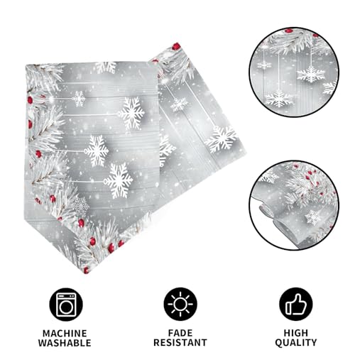 ALAZA DoubleSided Silver Christmas Tree Snowflake Table Runner 18x72 Inches LongTable Cloth Runner for Wedding Birthday Party Kitchen Dining Home Everyday Decor - Image 3
