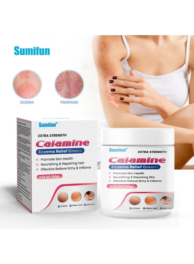 Sumifun Calamine Eczema Relief Cream,100g Healing Skin Care Cream for Eczema - Image 1