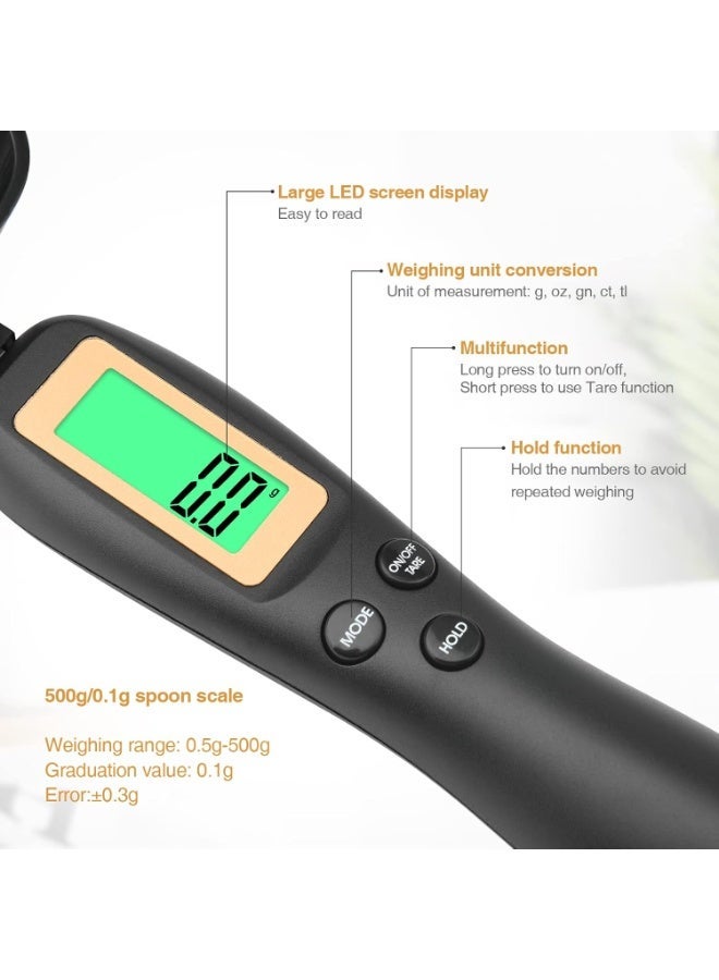 Digital Measuring Spoon, Electronic Adjustable Measuring Spoon Scale 500g / 0.1g High Precision for Kitchen Gadgets Daily Meals Pet/Dog Food Measuring Scoop - Image 3