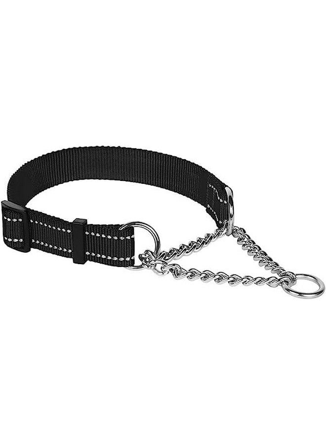 طوق عاكس فائق النعومة للكلاب مع جرس - طوق عاكس من النايلون مارتينجال قابل للتعديل من 16 إلى 24 بوصة للكلاب الصغيرة والمتوسطة الحجم (أسود) - Image 3