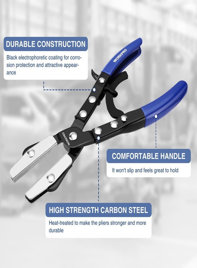 ووركبرو كماشة WORKPRO لربط الخراطيم بسقاطة مقاس 10 بوصات، كماشة قفل لربط الخراطيم لخطوط خراطيم السيارات، وخطوط الرادياتير، وخطوط الوقود، وخطوط سائل التبريد - Image 2