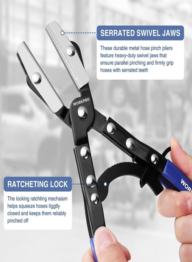 ووركبرو كماشة WORKPRO لربط الخراطيم بسقاطة مقاس 10 بوصات، كماشة قفل لربط الخراطيم لخطوط خراطيم السيارات، وخطوط الرادياتير، وخطوط الوقود، وخطوط سائل التبريد - Image 3