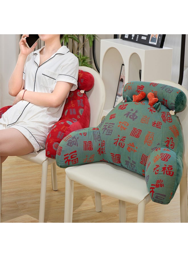 Three-layer Yarn Bedside Soft Bag Large Backrest Pillow Cushion Pillow Girls' Sleeping Sofa Waist Pillow Dormitory Bed-Color:Red Lumbar Support-Height:60* 35cm 0.8 - Image 3