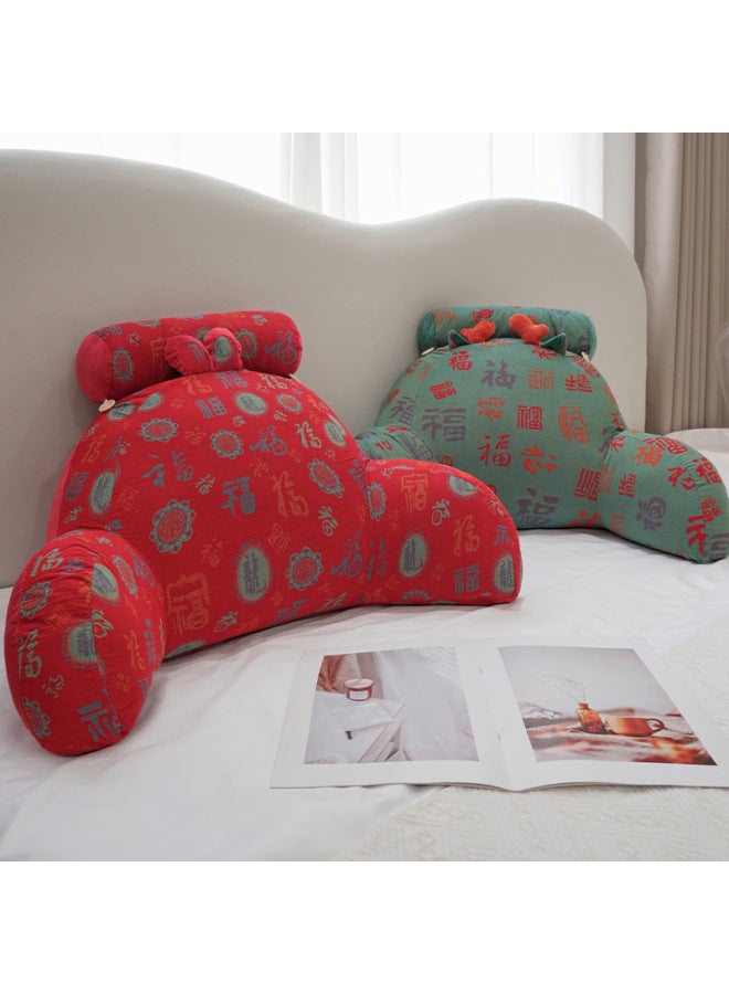 Three-layer Yarn Bedside Soft Bag Large Backrest Pillow Cushion Pillow Girls' Sleeping Sofa Waist Pillow Dormitory Bed-Color:Red Lumbar Support-Height:60* 35cm 0.8 - Image 4