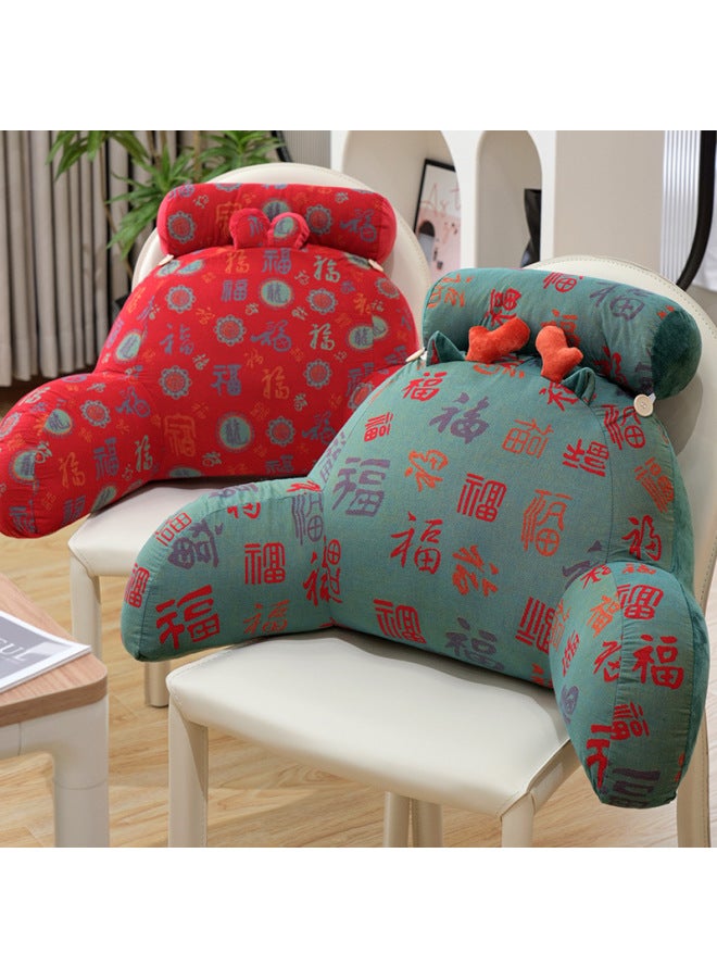 Three-layer Yarn Bedside Soft Bag Large Backrest Pillow Cushion Pillow Girls' Sleeping Sofa Waist Pillow Dormitory Bed-Color:Red Lumbar Support-Height:60* 35cm 0.8 - Image 2