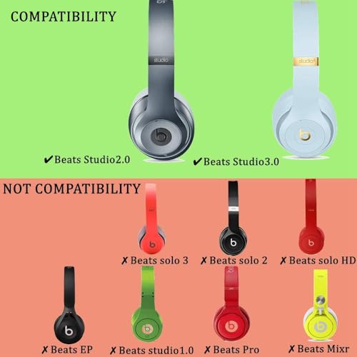 cipher.v Replacement Ear Cushion Pads Cover Compatible with Beats Studio 2.0 and Studio 3.0 Over Ear Headphones only by Dr.DRE-1 Pair(Floral Black) - Image 2