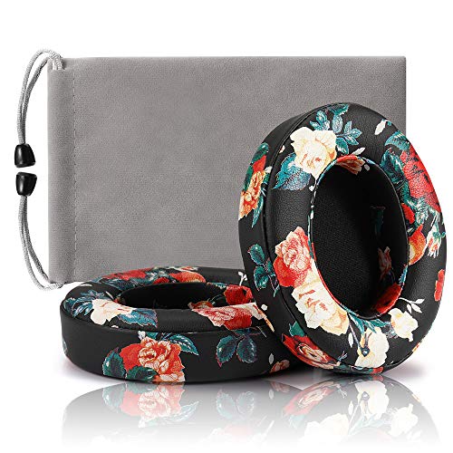 cipher.v Replacement Ear Cushion Pads Cover Compatible with Beats Studio 2.0 and Studio 3.0 Over Ear Headphones only by Dr.DRE-1 Pair(Floral Black) - Image 1