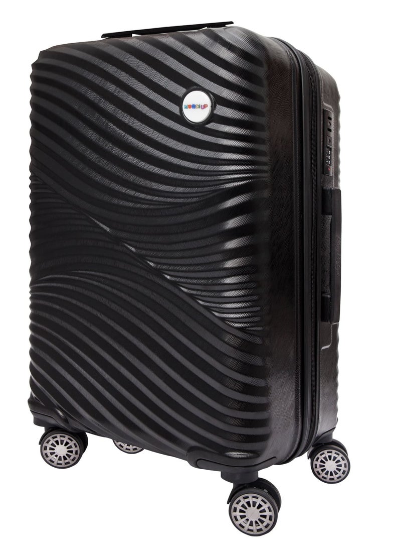 Biggdesign 3-Piece Luggage Set (20"- 24"- 28"), High-Resistant and Durable ABS Material, 360° Swivel Silicone Wheels, Special Lock System, Travel Trolley Set - Black - Image 2