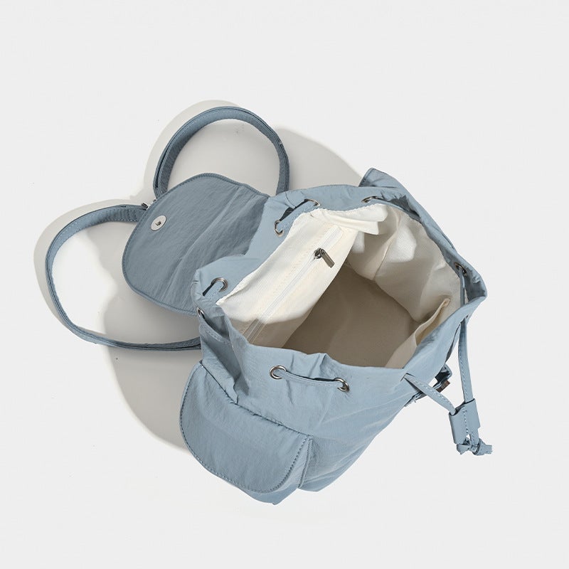 Korean Style New Casual Backpack Simple Women'S High-End Sense Large Capacity Women'S Fashion Travel Sports Drawstring Backpack - Image 5