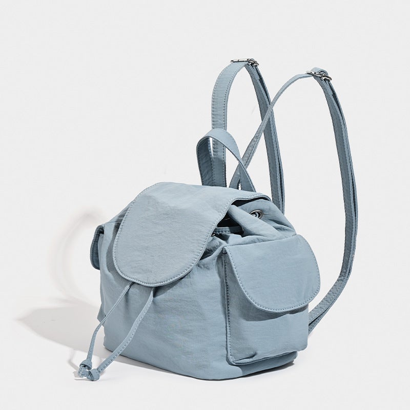 Korean Style New Casual Backpack Simple Women'S High-End Sense Large Capacity Women'S Fashion Travel Sports Drawstring Backpack - Image 3