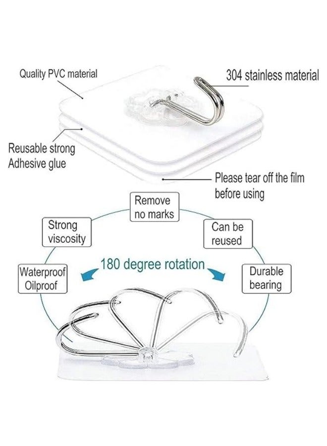 Heavy Duty Adhesive Wall Hooks, Waterproof and Oil Proof Ideal for Kitchen and Bathroom - Image 2