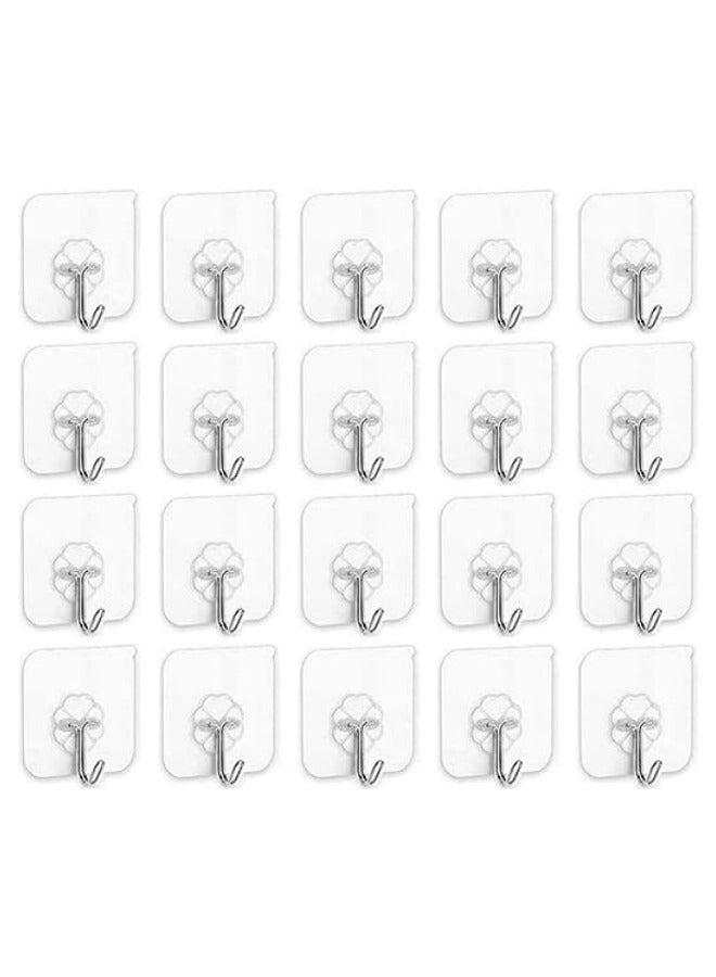 Heavy Duty Adhesive Wall Hooks, Waterproof and Oil Proof Ideal for Kitchen and Bathroom - Image 1