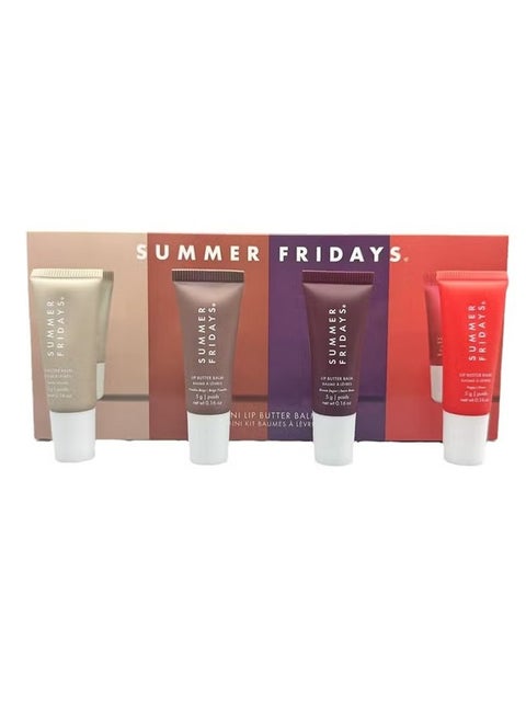 The Mini Lip Butter Balm Set, 4 In 1 Lip Butter Balm Set, Hydrating & Shiny Lip Treatment, 4 X 5g