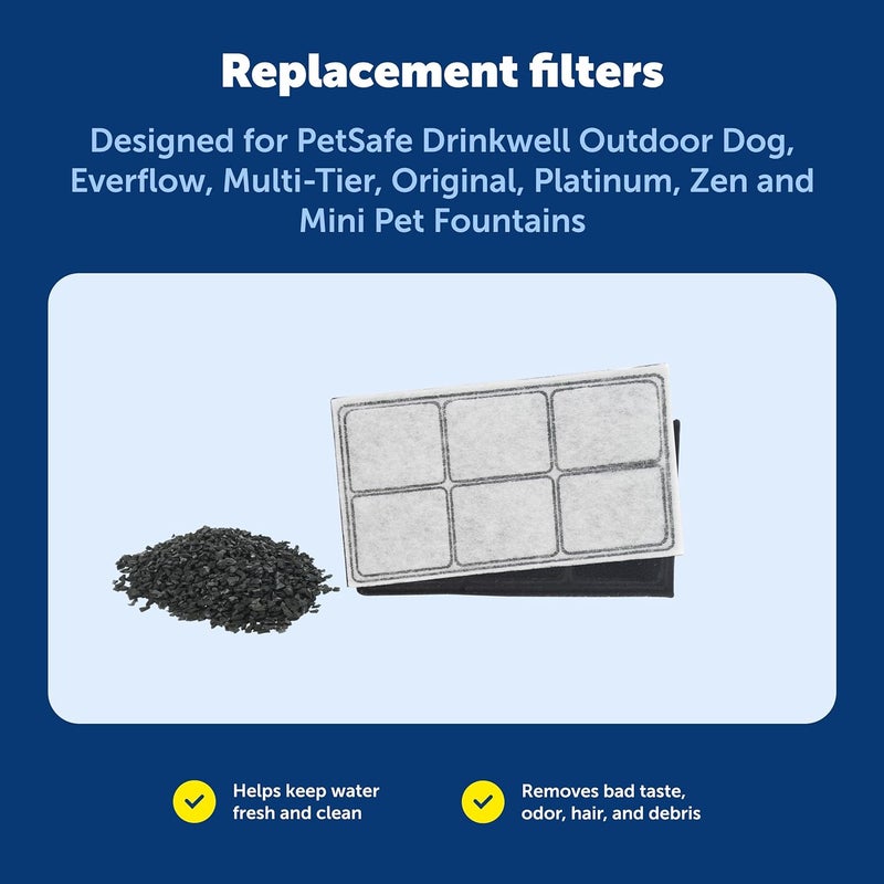 PetSafe Drinkwell Fountain Premium Activated Carbon Filters - Better Hydration Choice - Long-Lasting Purity - Odor-Free Drinking - Water Purification Filter - 12 Pack - Image 5