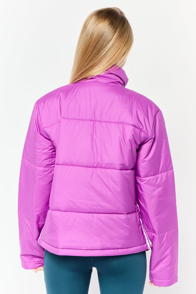 adidas Originals Women Sportswear Fit Long Sleeve Outdoor Puffer Jacket, Purple  - Image 3