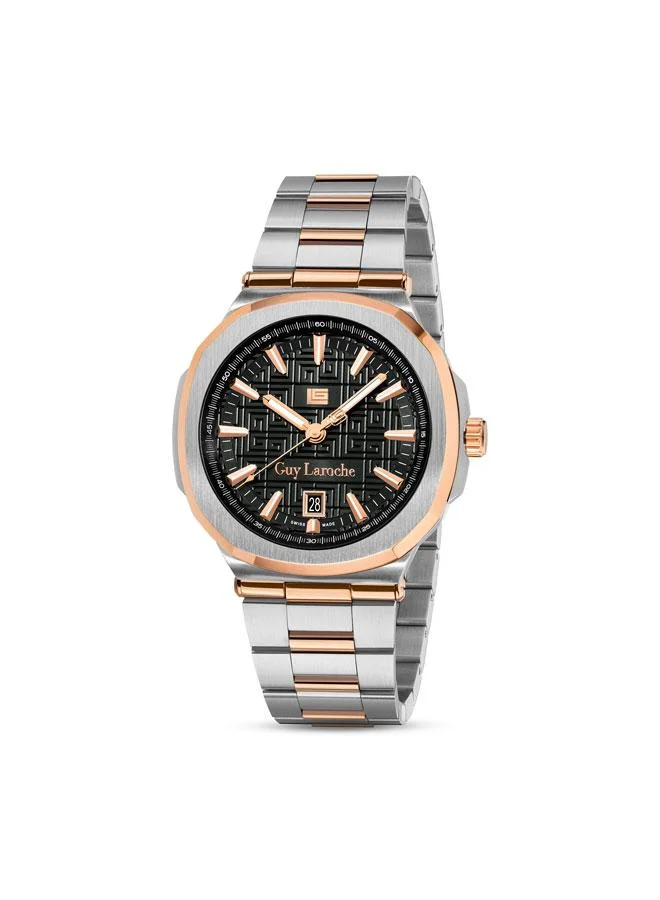 غاي لاروش Charlie 45.5mm Men's Analog Swiss Watch with Two-tone Stainless Steel Bracelet