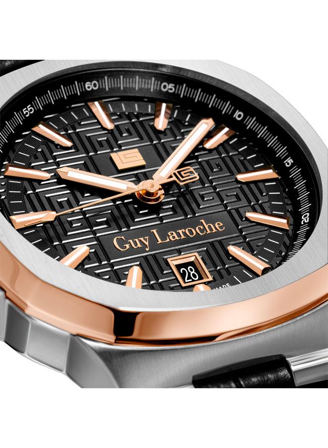 Guy Laroche Charlie 45.5mm Men's Analog Swiss Watch with Two-tone Stainless Steel Bracelet - Image 4