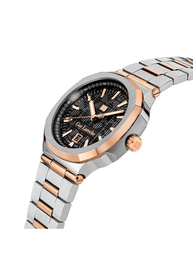 غاي لاروش Charlie 45.5mm Men's Analog Swiss Watch with Two-tone Stainless Steel Bracelet