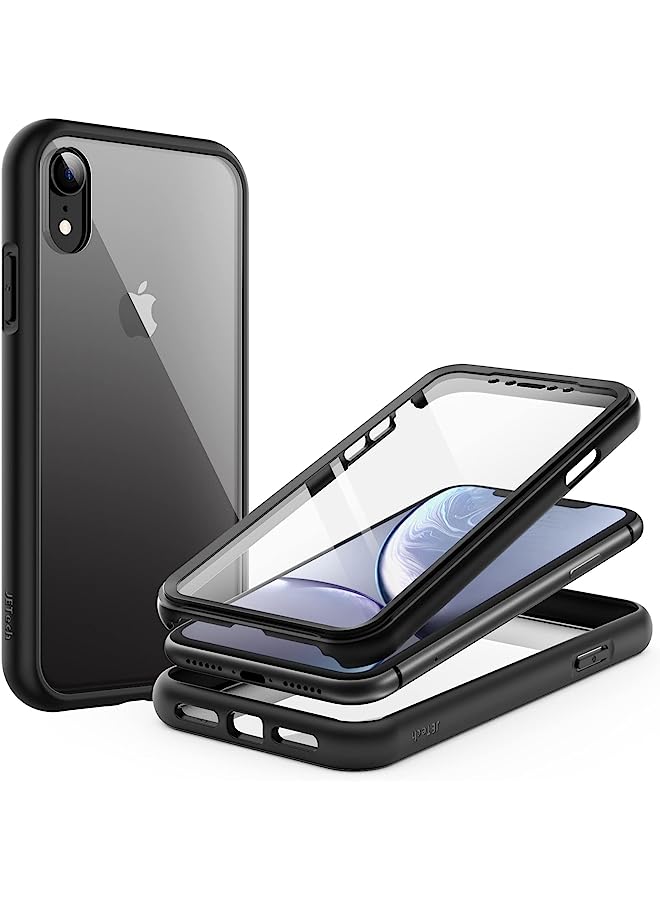 جي تيك حالة لجهاز iPhone XR 6.1 بوصة مع واقي شاشة مضاد للخلع ، وغطاء الهاتف الوعرة بزاوية 360 درجة كاملة (أسود) - Image 1