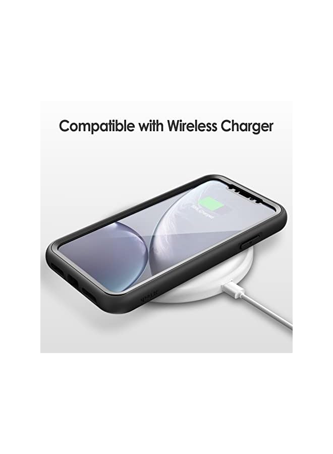 جي تيك حالة لجهاز iPhone XR 6.1 بوصة مع واقي شاشة مضاد للخلع ، وغطاء الهاتف الوعرة بزاوية 360 درجة كاملة (أسود) - Image 4