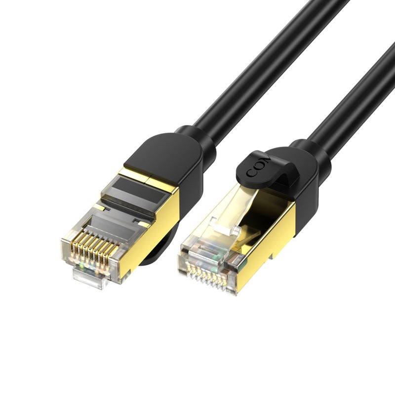 COMPIX Ethernet Cable Cat 8 2M, High Speed Internet Cable 40Gbps 2000MHz RJ45 Braided Double Shielded LAN Cable – Ideal for Gaming, Modem, PS4, PS5, PC, Router, Smart TV, Xbox, Laptop - Image 1