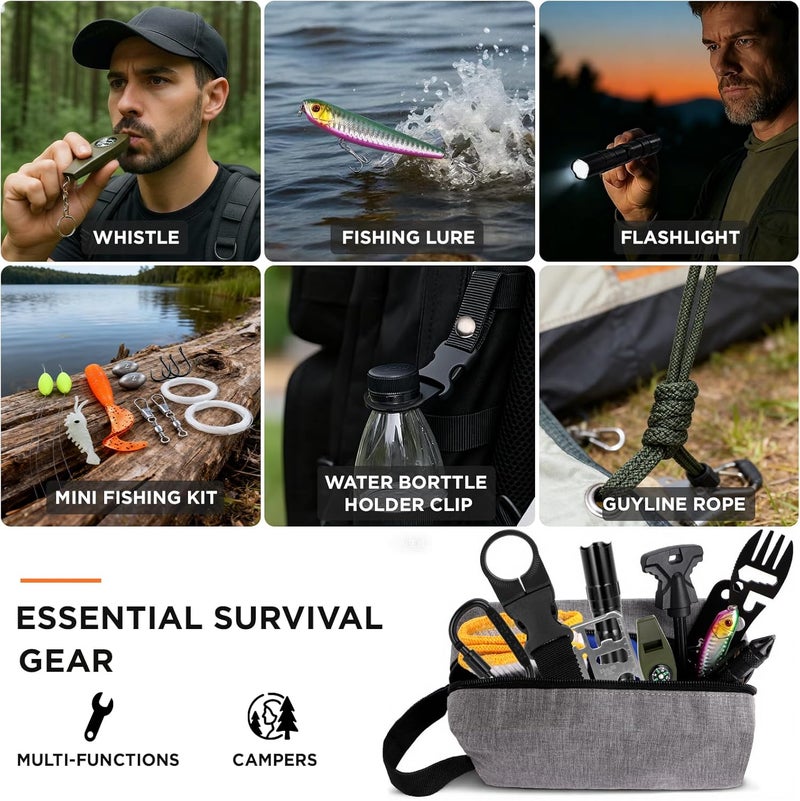 Pankay Survival Kit Advent Calendar 2025 Adult Men, Advent Calendar 2025 Adults Men Teen Boys with Emergency Survival Gear Tools Fishing Kit 24 Days Christmas Countdown Calendars Xmas Gifts for Adventure - Image 5