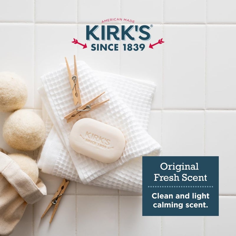 Kirk's Castile Bar Soap for Men, Women & Children - Made With Premium Coconut Oil, Sensitive Skin Formula, Vegan, Non GMO, Original Fresh Scent, 4 oz. Bars, 6 Pack - Image 5