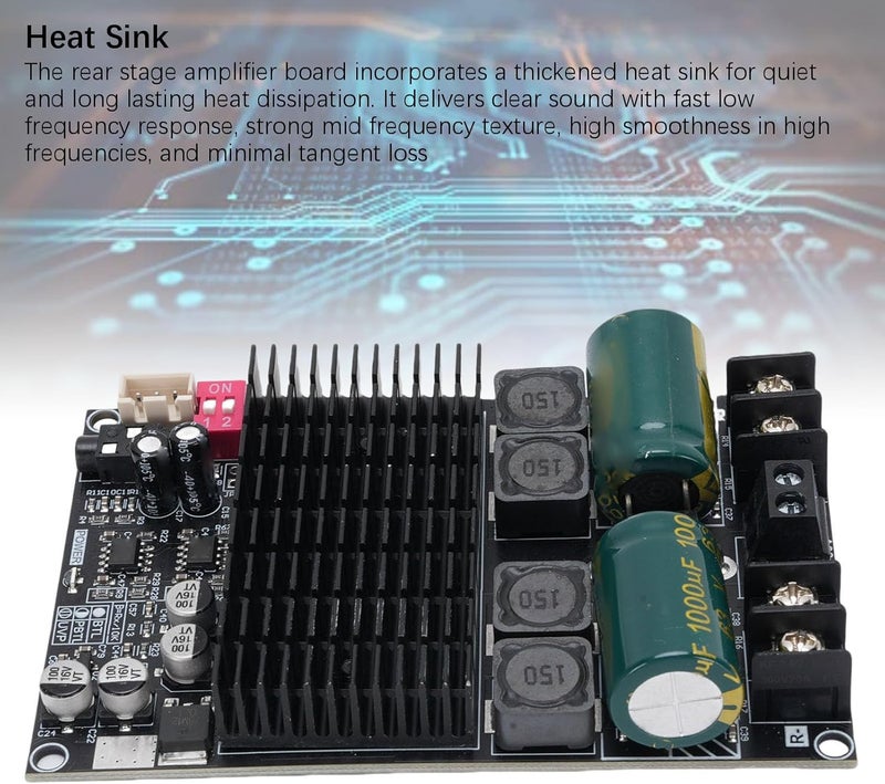 Hilitand Pure Post Stage Amplifier Board, 2x100W 200W Power Amplifier Module with Thickened Heat Sink for TPA3221 Chip - Image 5