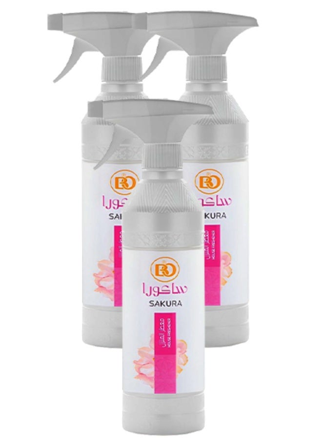 Banafa 3 Pieces Sakura House Freshener 500ml - Image 1