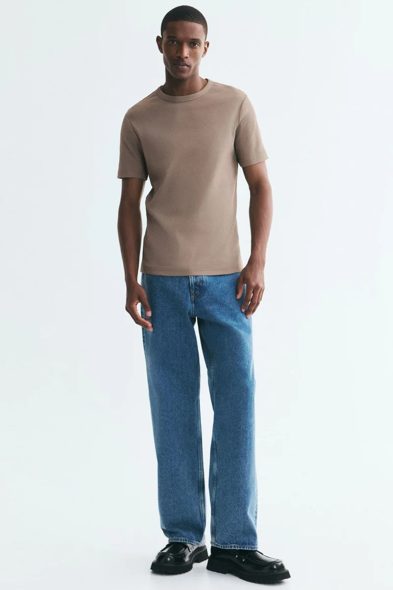 H&M  Slim Fit Ribbed T-shirt for Men | Best Price UAE
