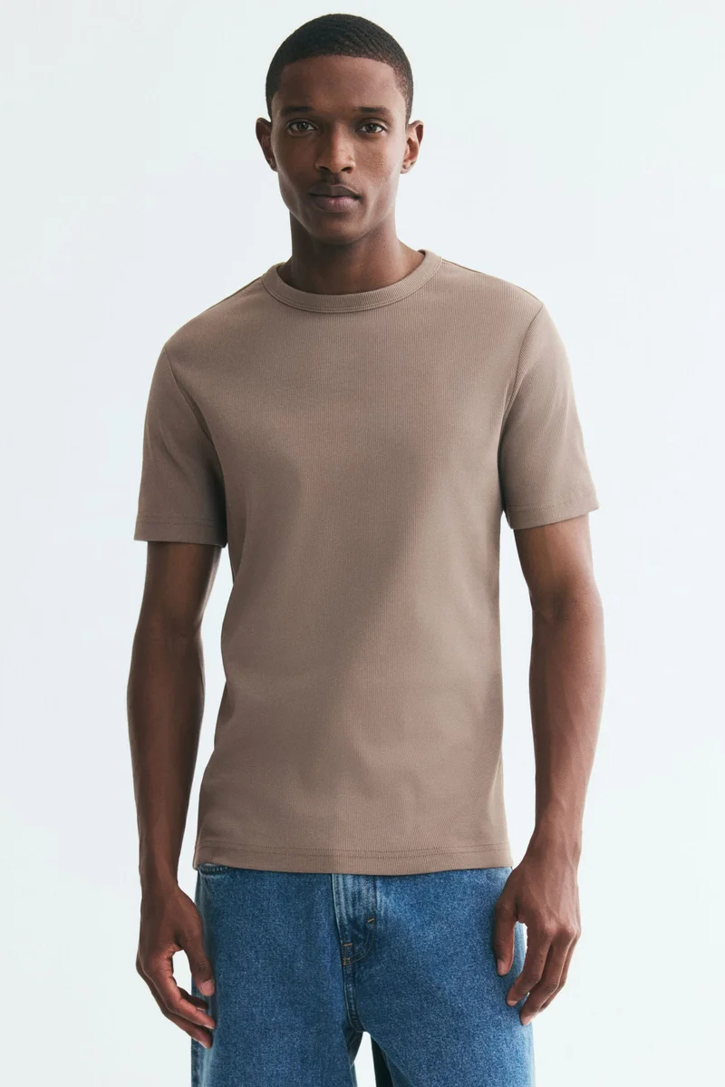 Slim Fit Ribbed T-shirt