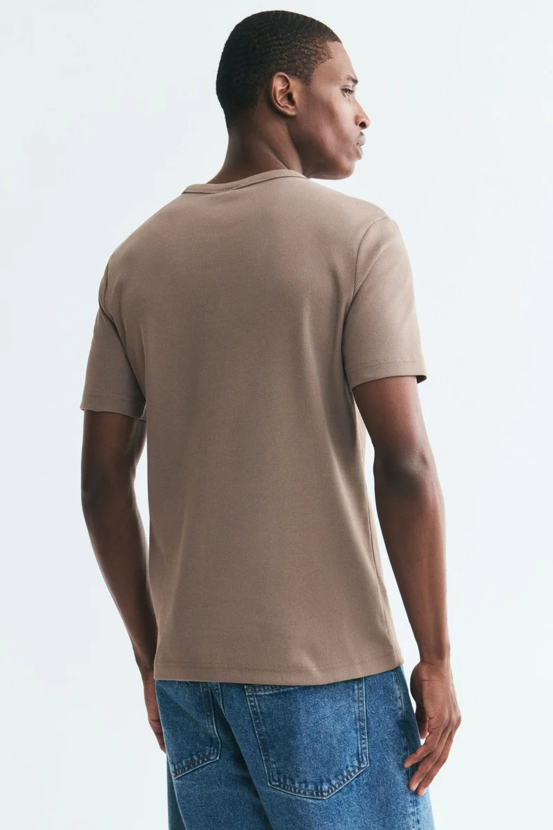 H&M  Slim Fit Ribbed T-shirt for Men | Best Price UAE