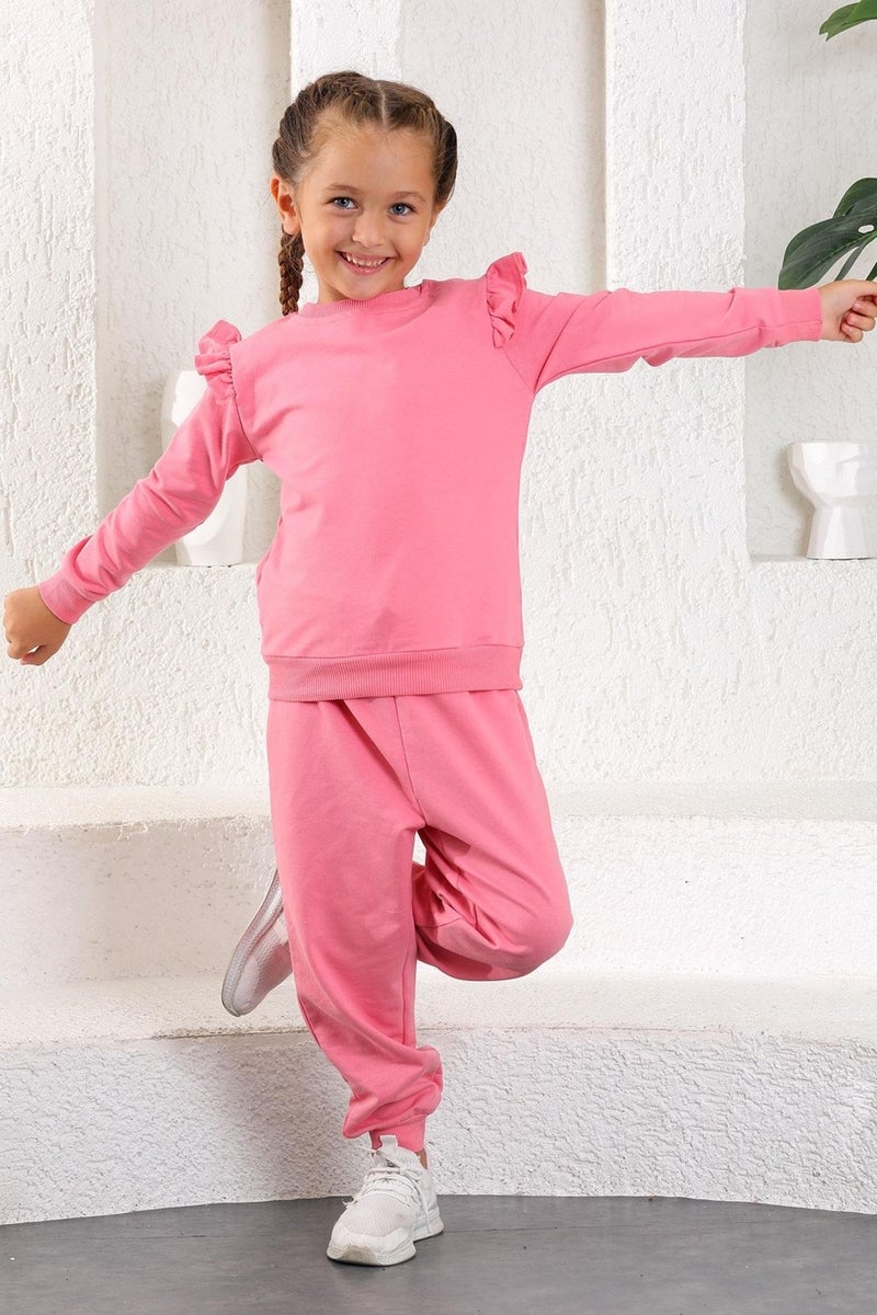 Zepkids Girls' Ruffle Detailed Shoulder Two Piece Set 3-12 Years Old  - Image 4