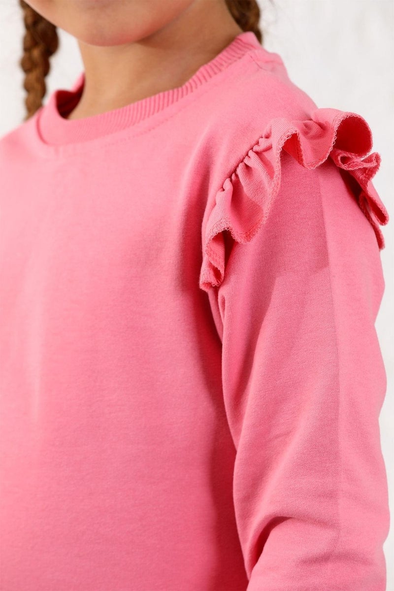 Zepkids Girls' Ruffle Detailed Shoulder Two Piece Set 3-12 Years Old  - Image 3