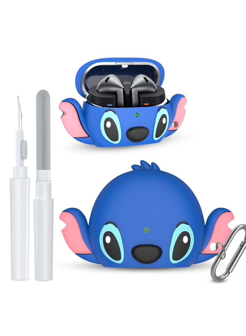 Excefore Compatible with Samsung Galaxy Buds 3 Pro and Galaxy Buds 3 (2024) Case with Cleaner Kit, Shockproof Cute Funny Cartoon Design Silicone Protective Cover with Keychain, for Men Girls Women - Image 1
