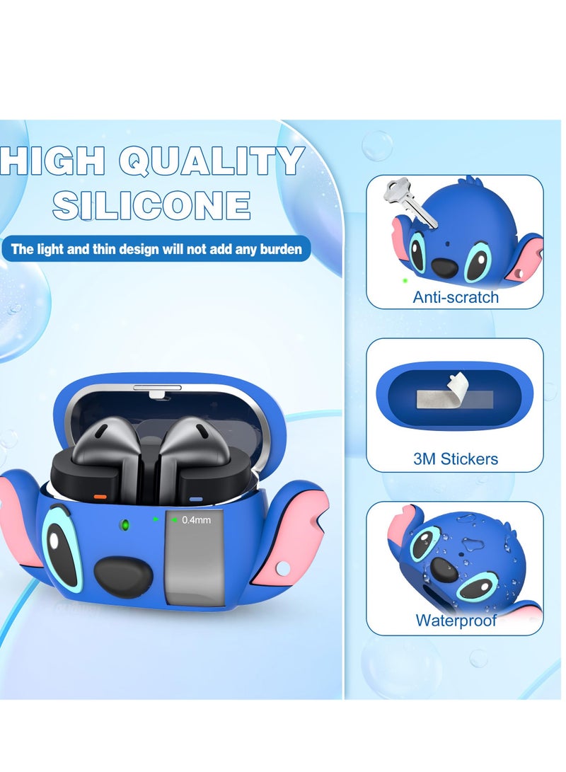 Excefore Compatible with Samsung Galaxy Buds 3 Pro and Galaxy Buds 3 (2024) Case with Cleaner Kit, Shockproof Cute Funny Cartoon Design Silicone Protective Cover with Keychain, for Men Girls Women - Image 4