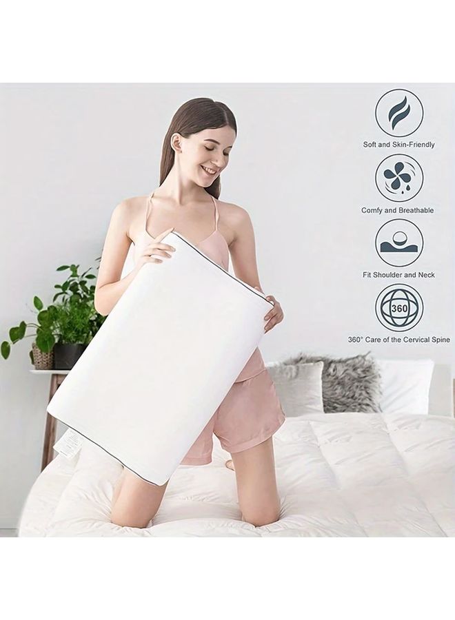 White Memory Foam Neck Pillow For Sleep Cervical Relaxation Shoulder Support - Image 4