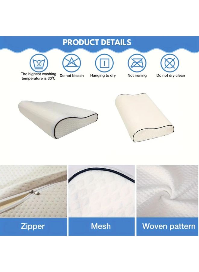 White Memory Foam Neck Pillow For Sleep Cervical Relaxation Shoulder Support - Image 5