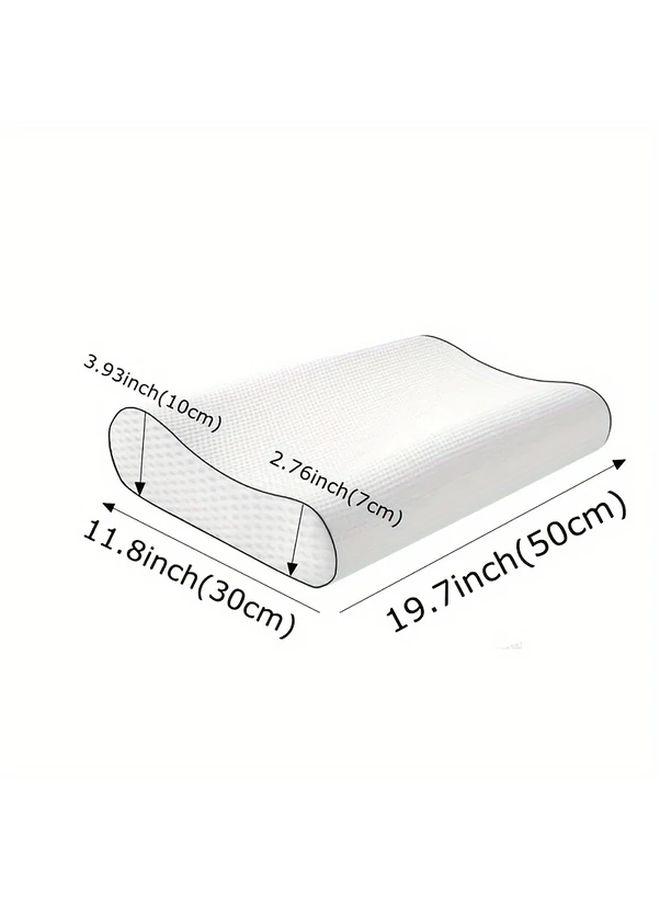White Memory Foam Neck Pillow For Sleep Cervical Relaxation Shoulder Support - Image 3