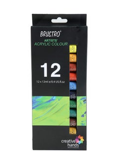 BRUSTRO Artist's Acrylic Colour | Set of 12 Colours X 12ml Tubes | Highly pigmented, Intermixable, Perfect for Canvas, Art, Rock Painting, Professionals and Artists - pzsku/ZFC741C954DBE70F94929Z/45/_/1737806520/18f5d67a-1754-4fad-8b2c-e228bc270f20