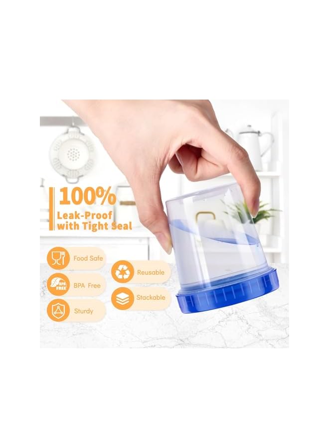 Green Tiger 10 Pack 4oz Salad Dressing Container, Small Condiment Containers with Screw Lids, Reusable Plastic Food Storage Containers for Sauce, Jam and Snack, Stackable Dip Sauce Containers (120ML) - Image 5
