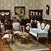iLAND Victorian Dollhouse Furniture Set Doll House Furniture and Accessories Miniature Dollhouse Sofa with 112 Scale Accessories 8pcs Mothers Gift Wife Gift Bookshelf Dcor Gold Blue - Image 4